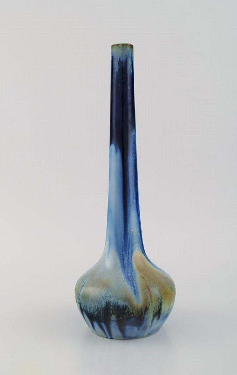 Gentil Sourdet, France, Long Necked Vase In Glazed Stoneware, Mid 20th C photo furniture