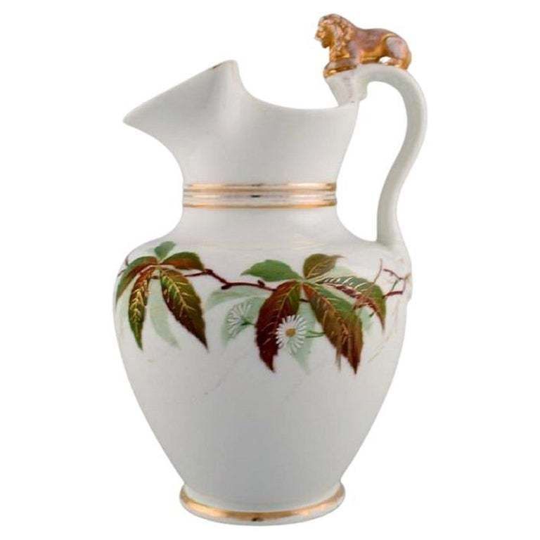 Antique Bing & Grøndahl Chocolate Jug In Porcelain Modelled With A Lion