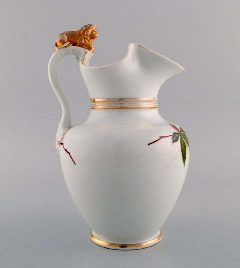 Antique Bing & Grøndahl Chocolate Jug In Porcelain Modelled With A Lion photo Home Decor