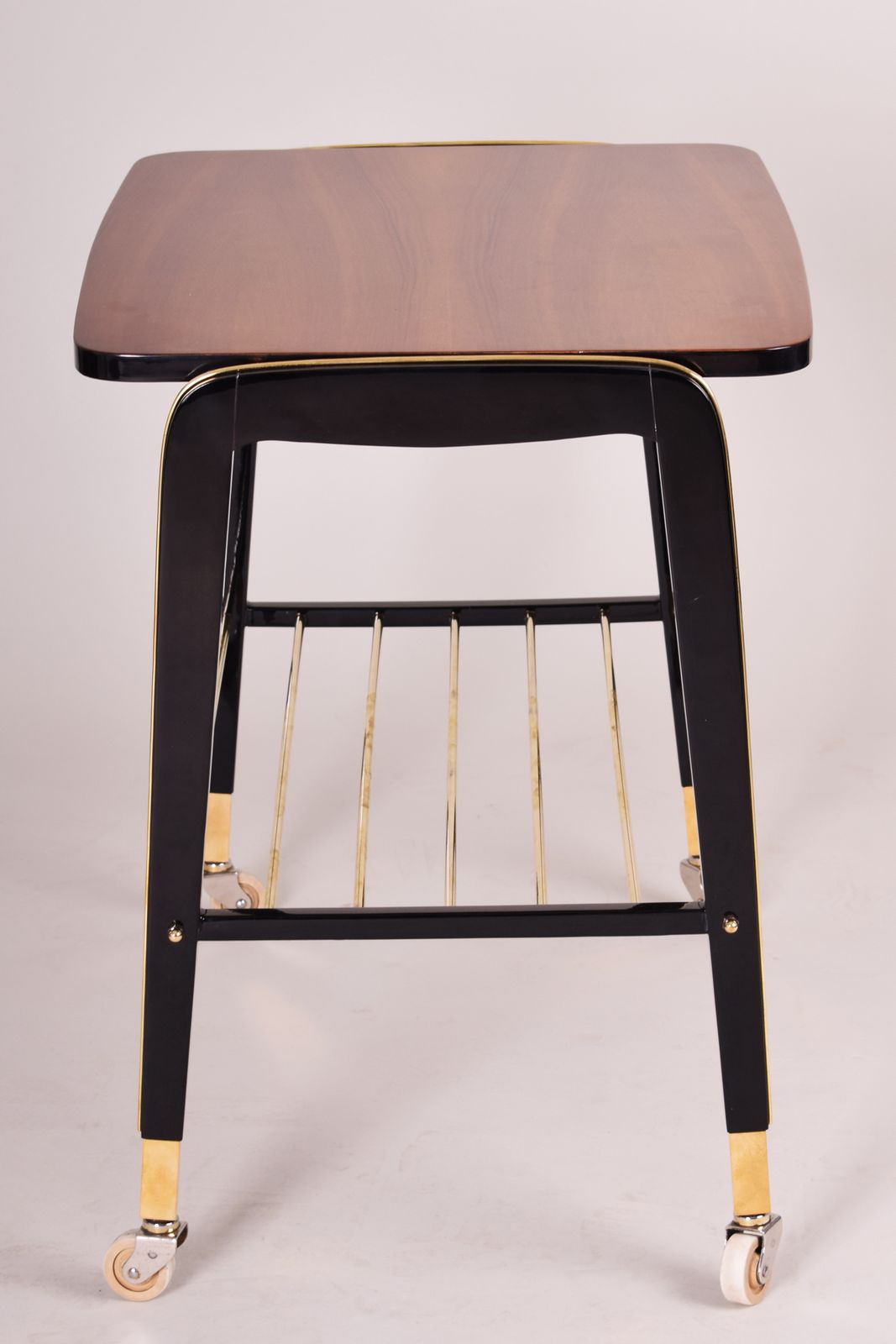 French Art Deco Trolley, Completely Restored, Made Out Of Mahogany, 1950s. photo for sale