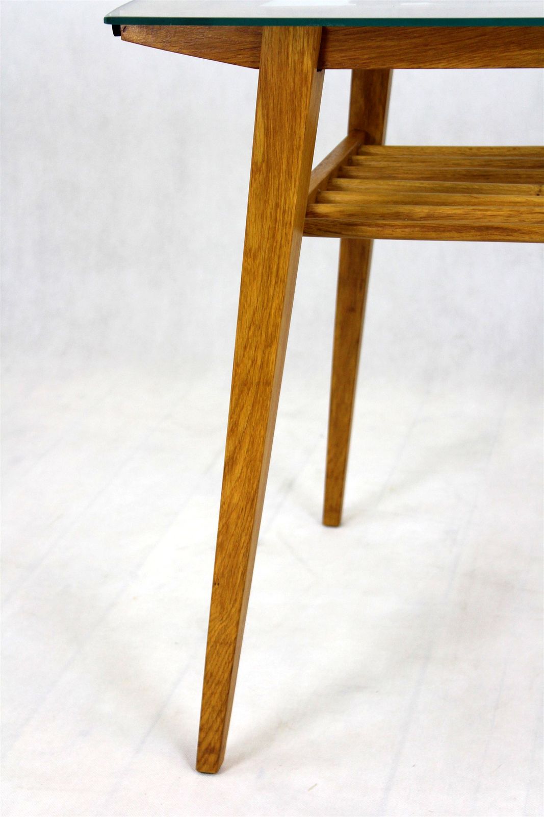 Wooden Coffee Table With Glass Top From Drevozpracujici Druzstvo, 1960s photo 880.0