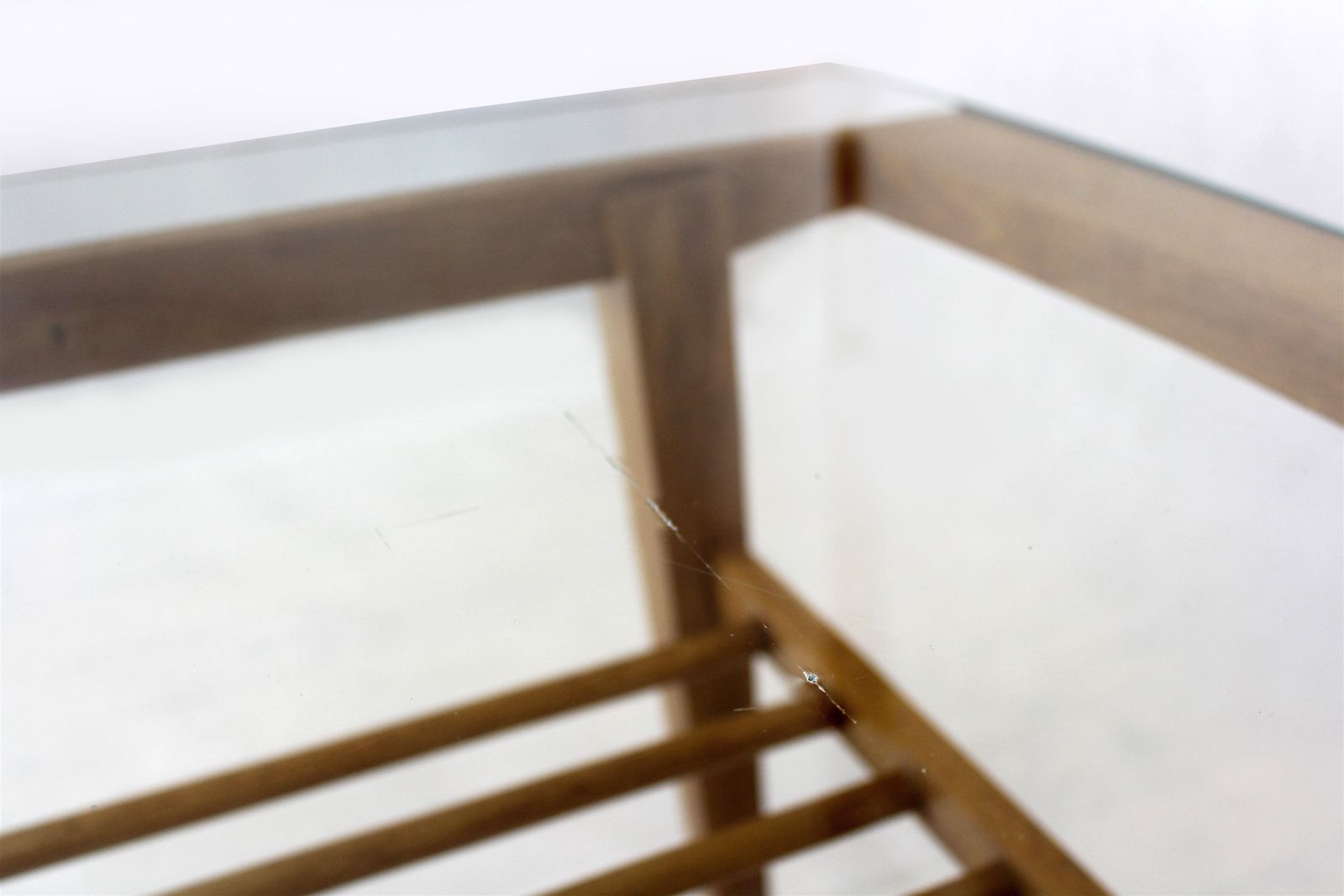 Furniture Wooden Coffee Table With Glass Top From Drevozpracujici Druzstvo, 1960s photo