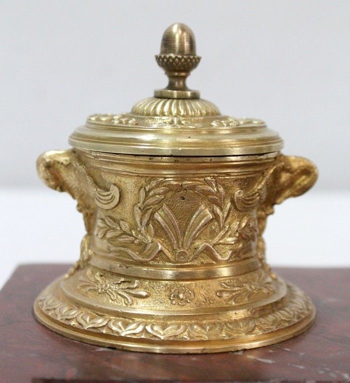 Double Inkwell, Napoleon III Period    Mid 19th Century photo vintage