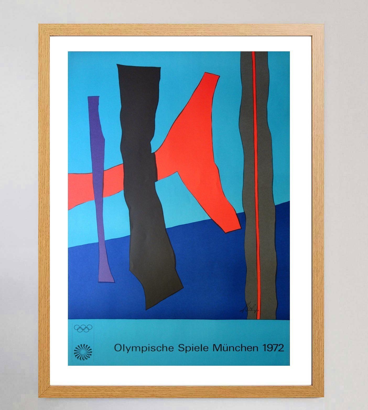 1972 Munich Olympic Games Fritz Winter Original Vintage Poster photo Art