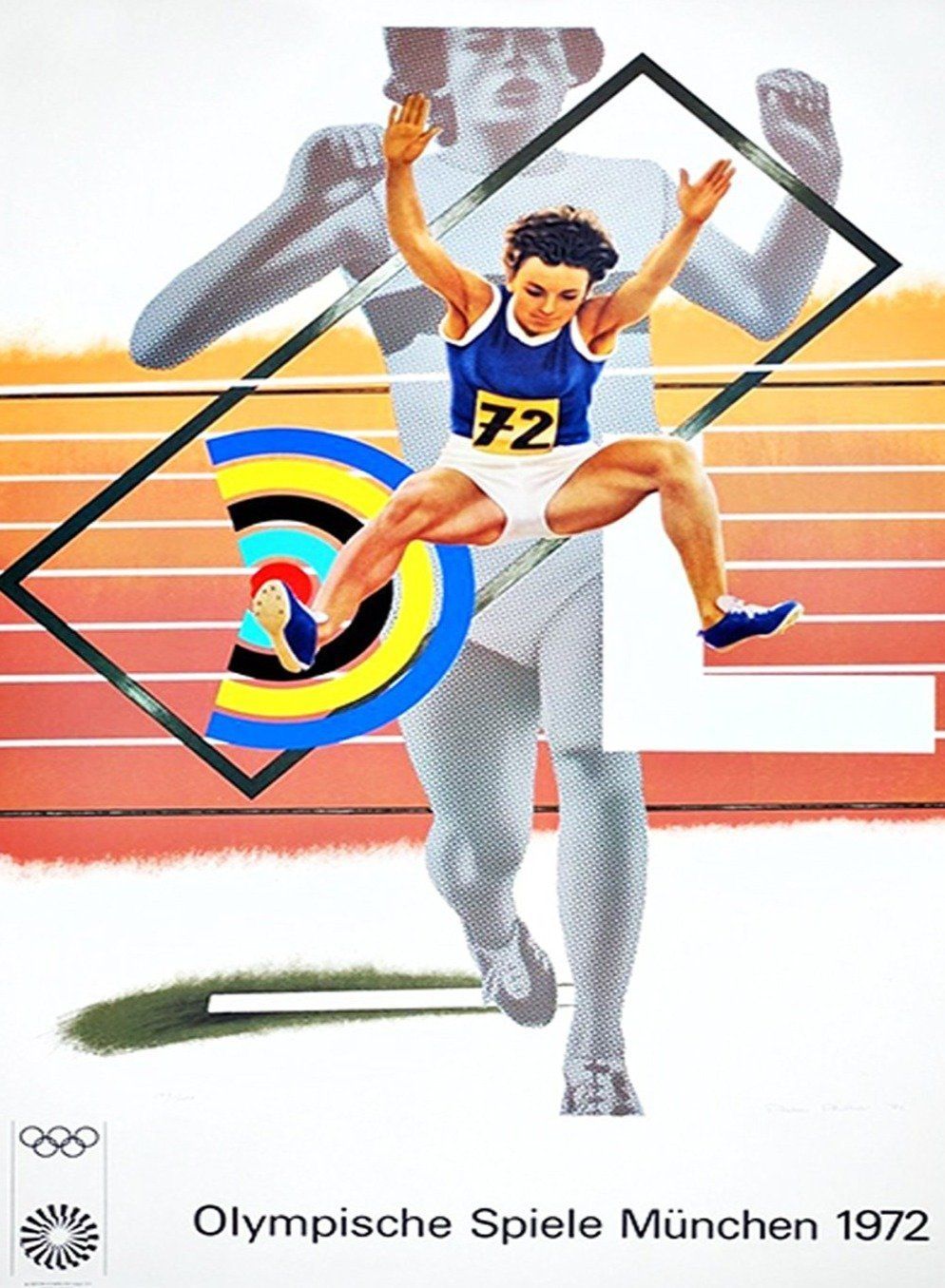 1972 Munich Olympic Games  Peter Phillips Original Vintage Poster