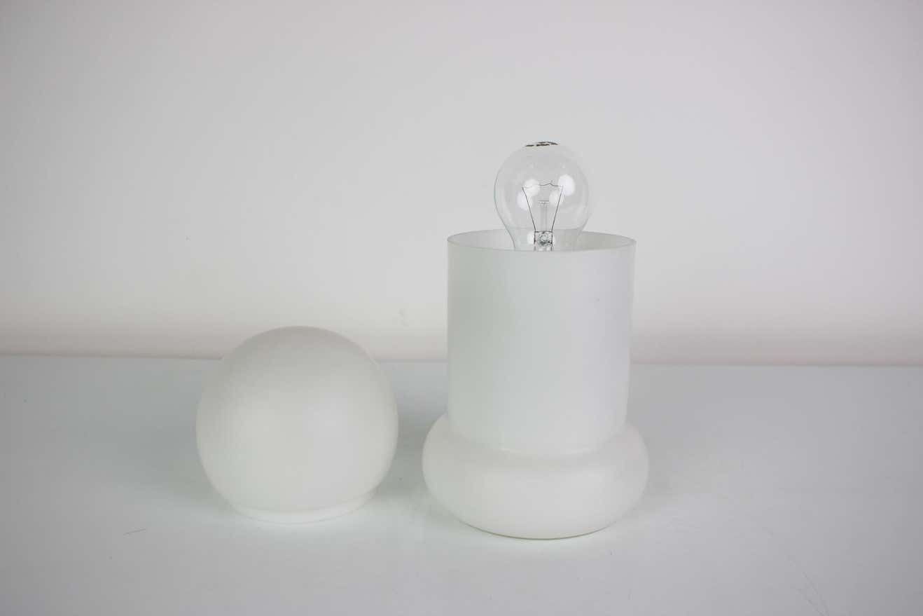 Mid Century All Glass Table Lamp/ Osvětlovací Sklo Valašské Meziříčí, 1970's. photo 315.0