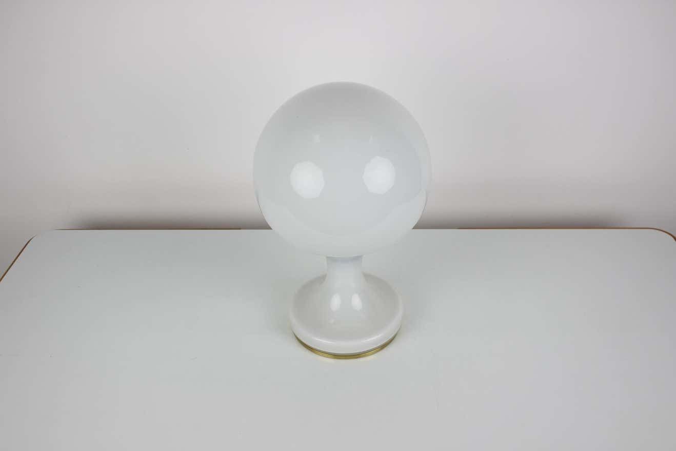 Mid Century All Glass Table Lamp/ Osvětlovací Sklo Valašské Meziříčí, 1970's. photo Lighting
