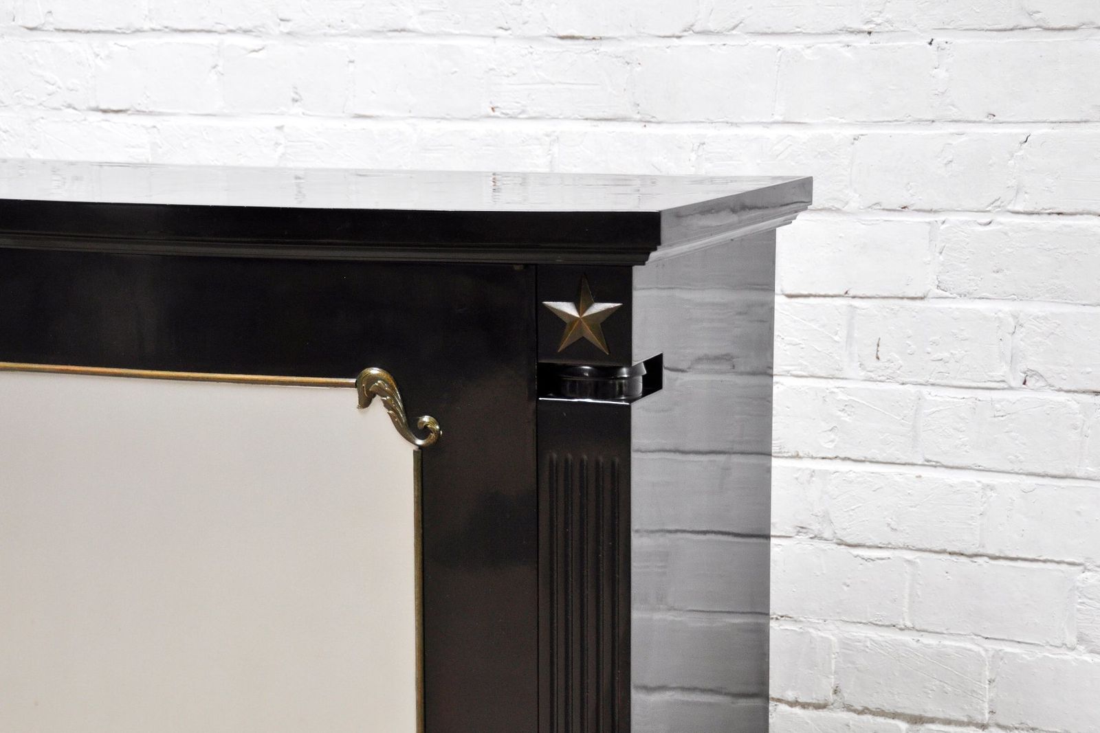 photo furniture Art Deco Black Lacquer And Bronze Cabinet In The Style Of André Arbus, France, 1930s