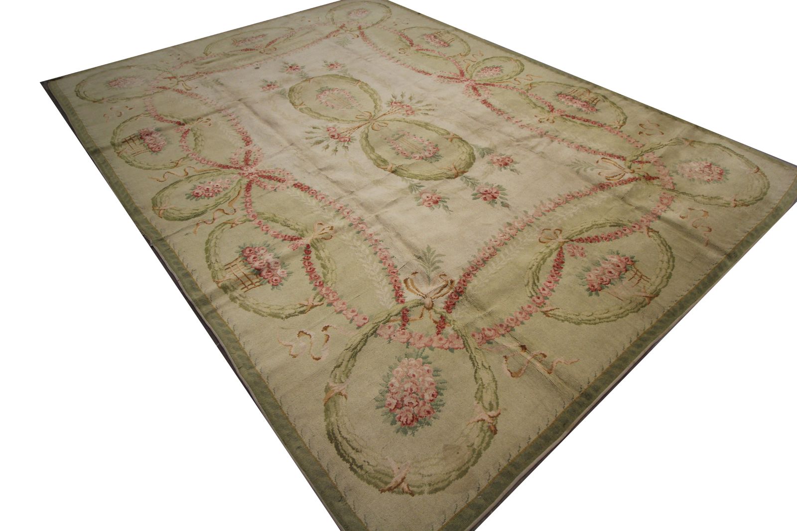Antique Savonnerie French Carpet Handwoven Wool Area Rug  274x366cm photo vinterior