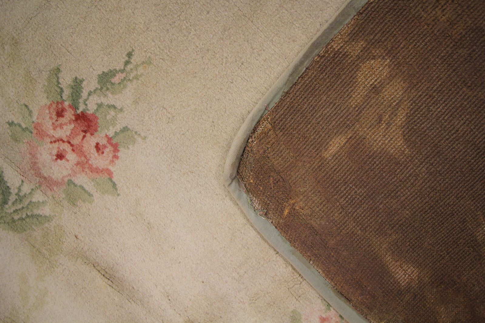 photo for sale Antique Savonnerie French Carpet Handwoven Wool Area Rug  274x366cm