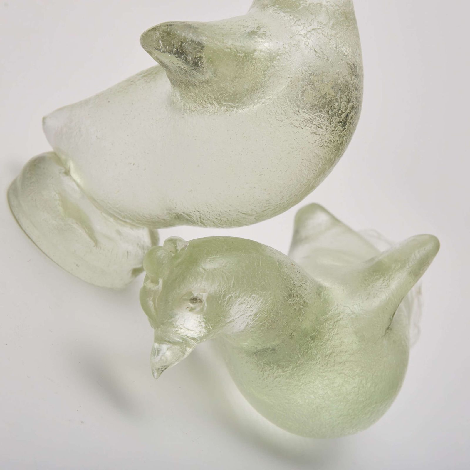 Two Hen Sculptures In Corroso Glass By Archimede Seguso Circa 1938 photo vinterior