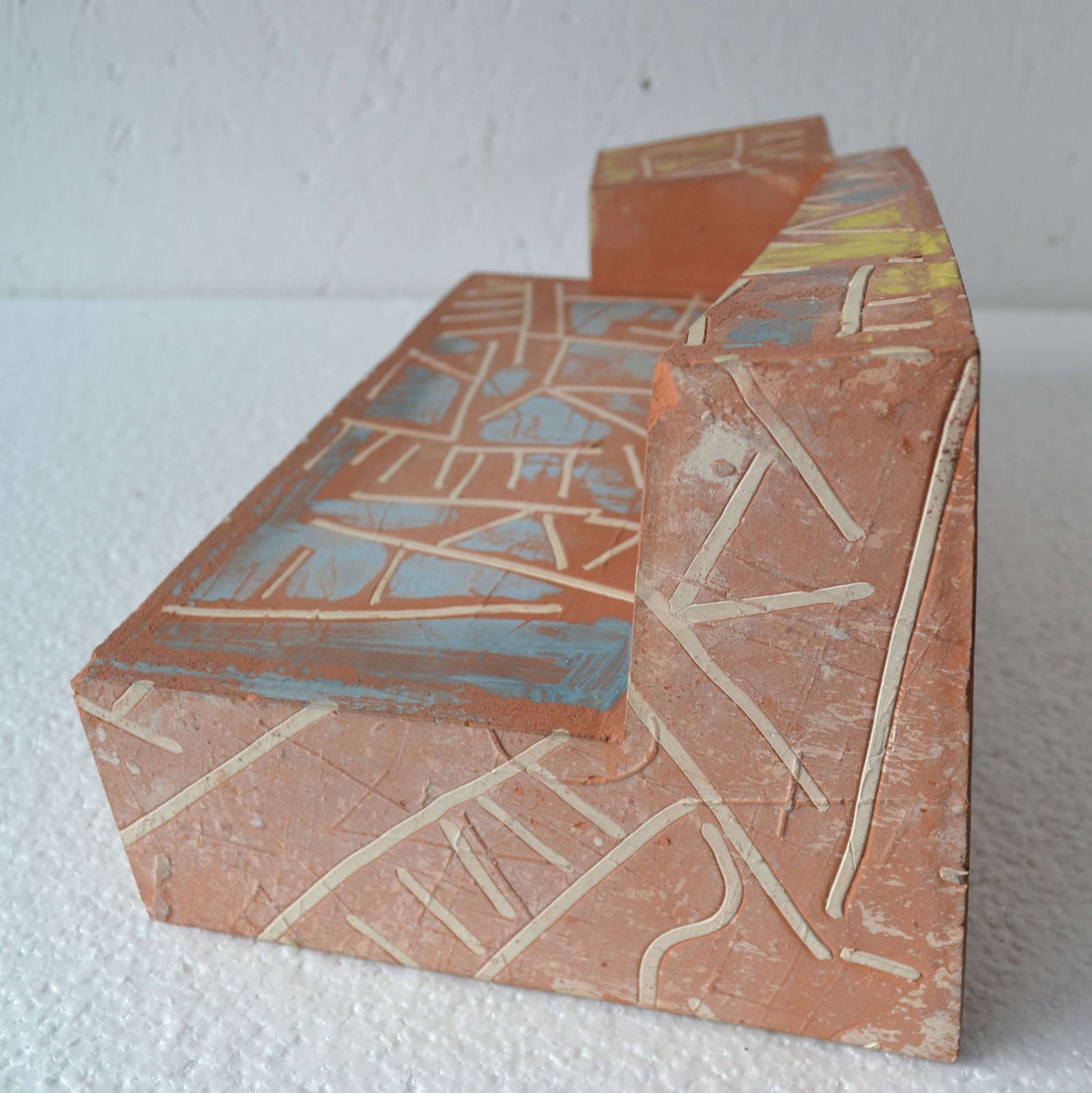 Home Decor Terracotta Art Vase Decorated In Bright Colours photo