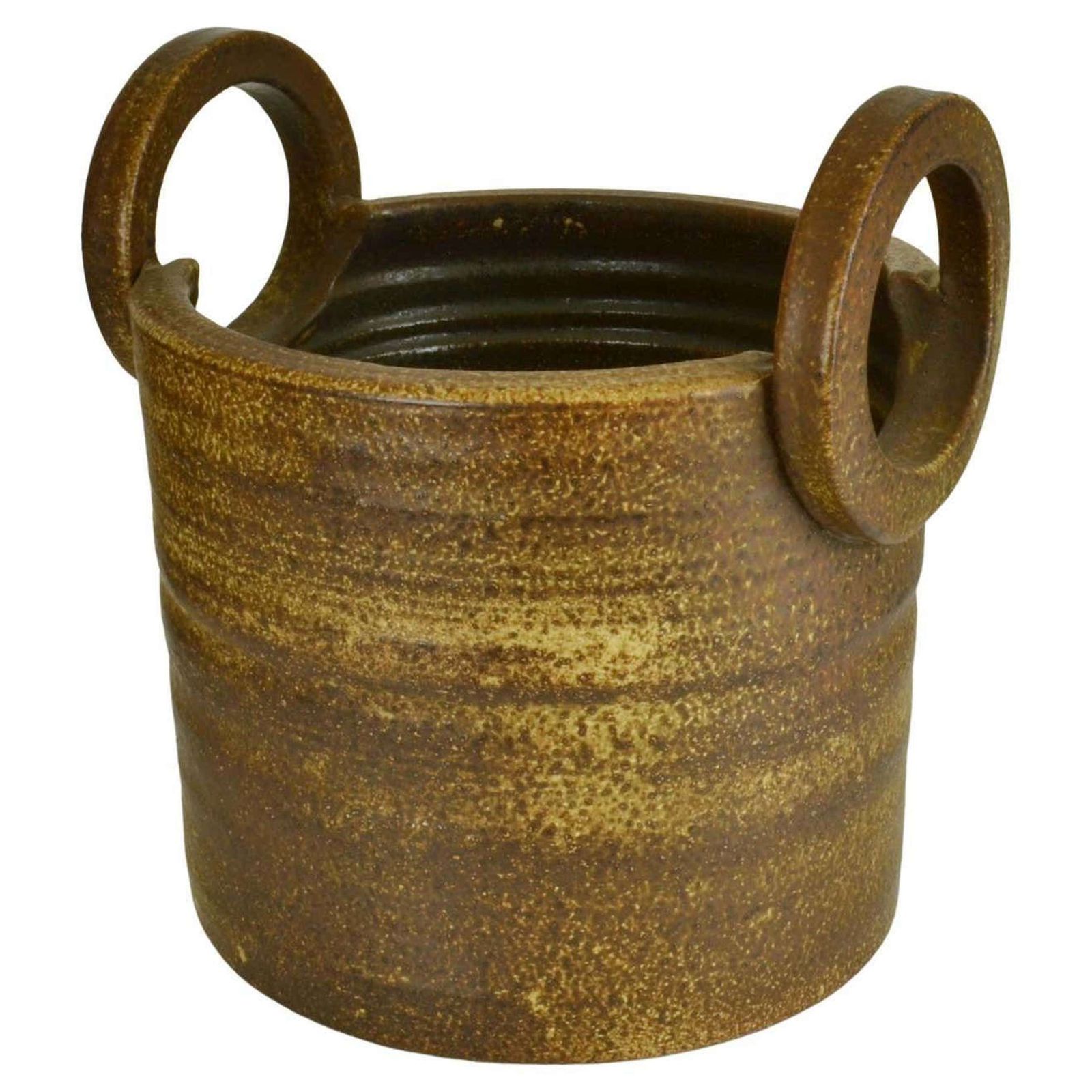Two Handled Large Studio Ceramic Plant Pot By Mobach