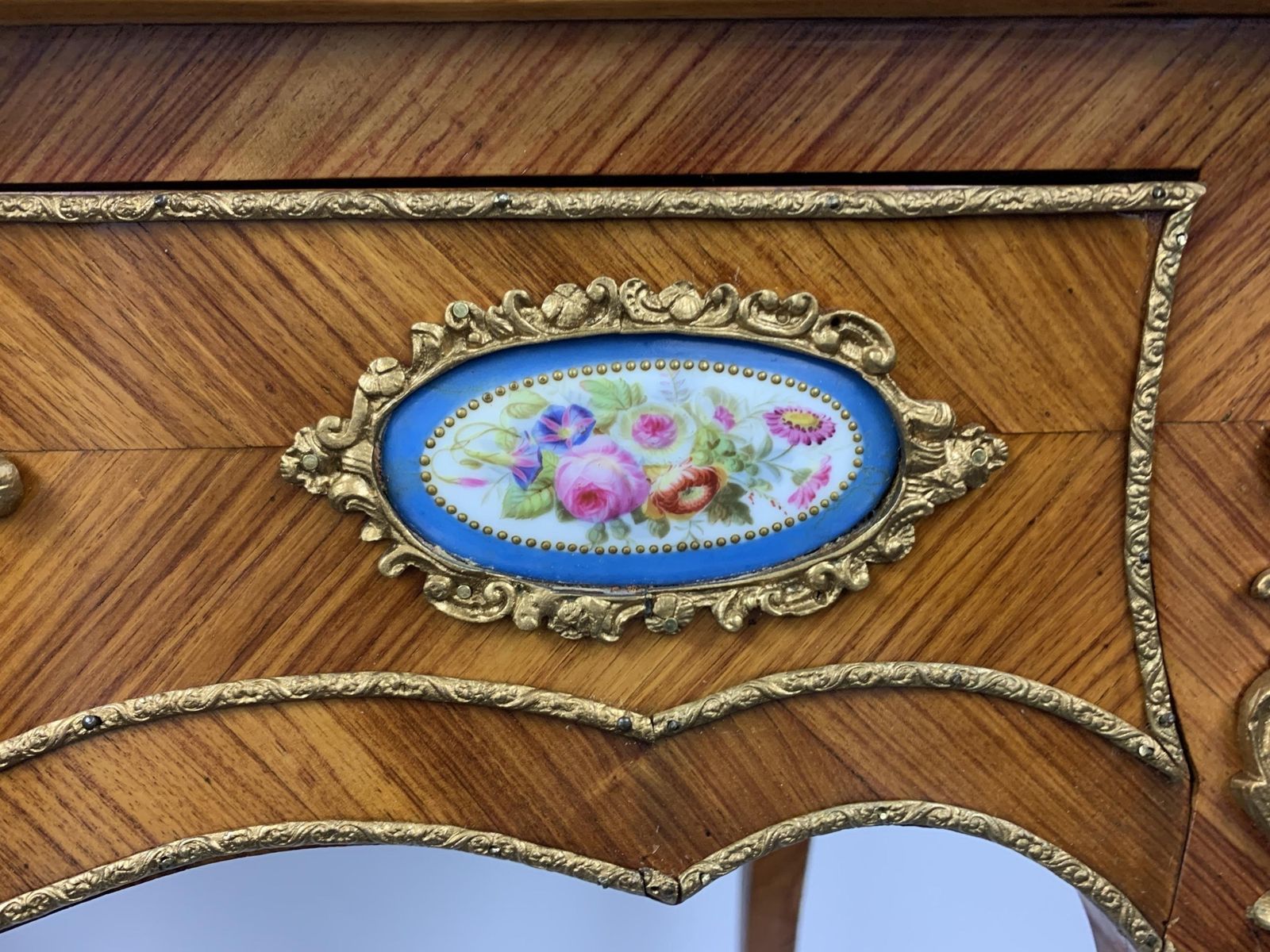 4500.0 French Kingwood, Gilt Metal And Porcelain Mounted Bonheur Du Jour, Late 19th Century photo