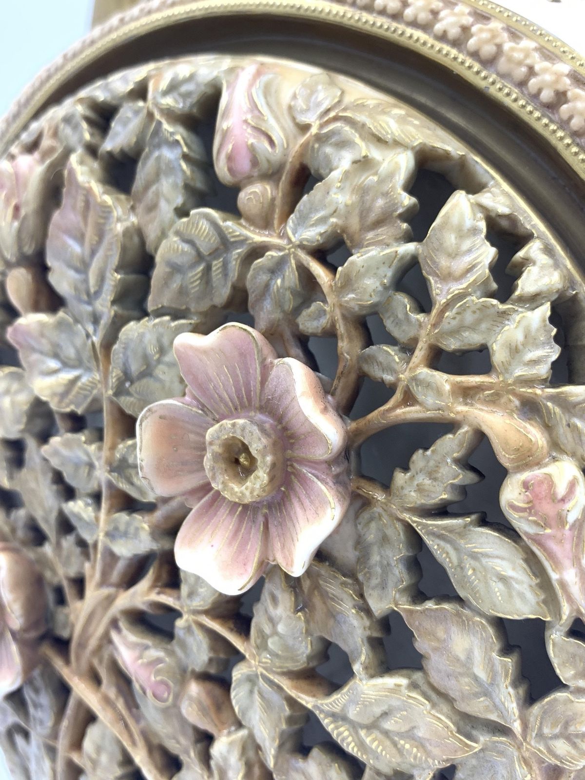 Home Decor Late 19th Century Floral Gilt Decorated Royal Worcester Porcelain Vase photo