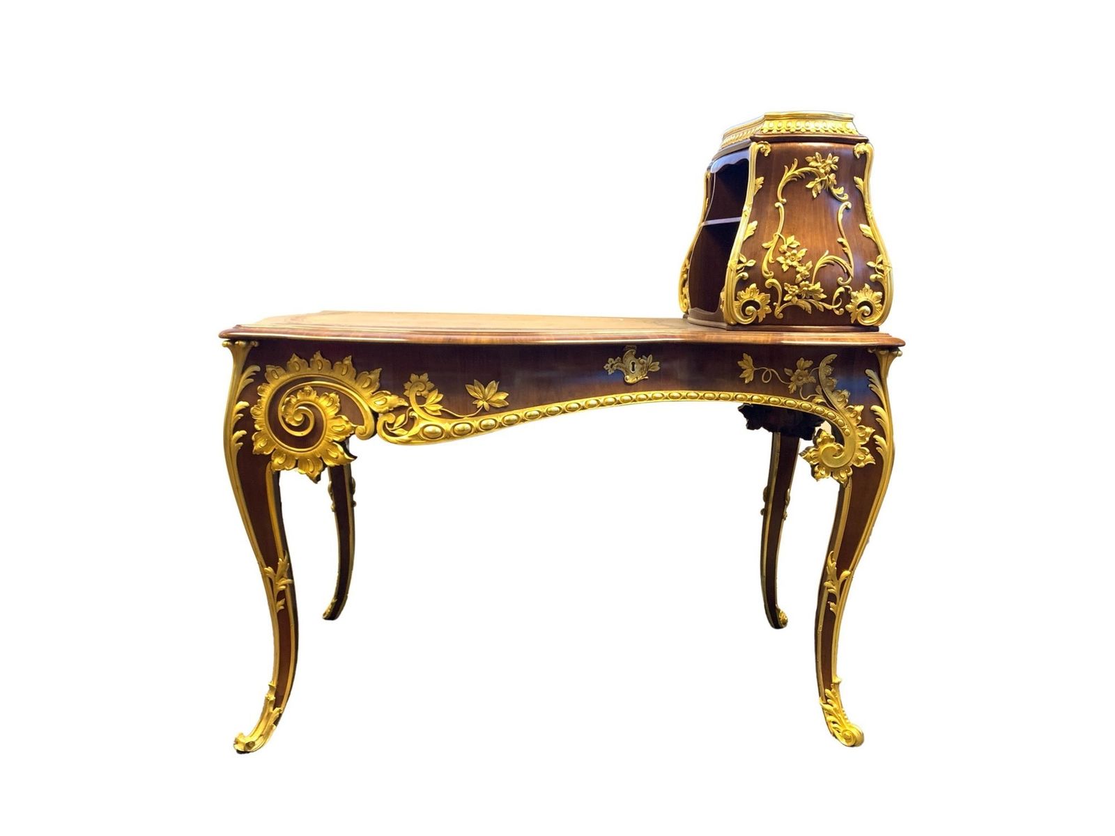 A Fine Antique 19th Century Wood And Bronze Inlaid Desk, French Or Russian photo furniture