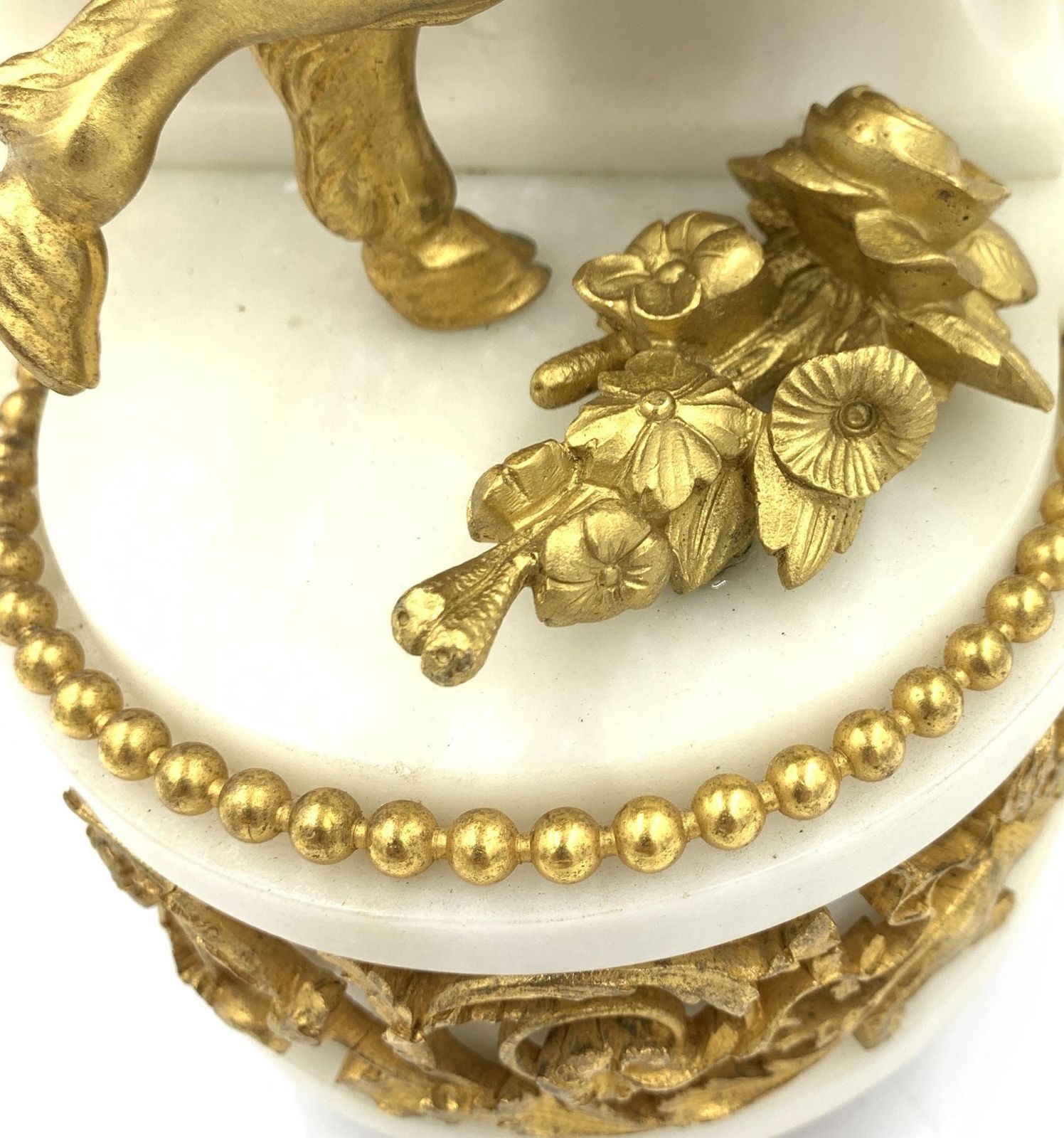 photo for sale Louis XVI Style Gilt Bronze And White Marble Clock, François Linke, France, Late 19th Century
