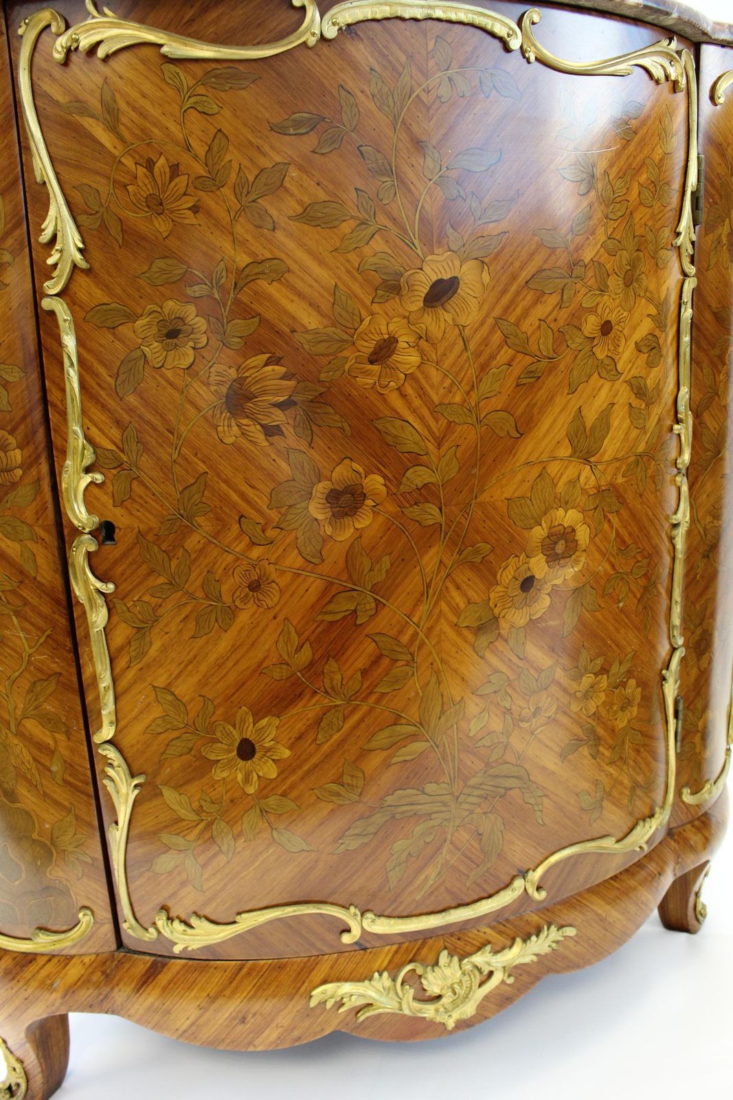 Pair Of French Parquetry Corner Cabinets, 19th Century photo for sale