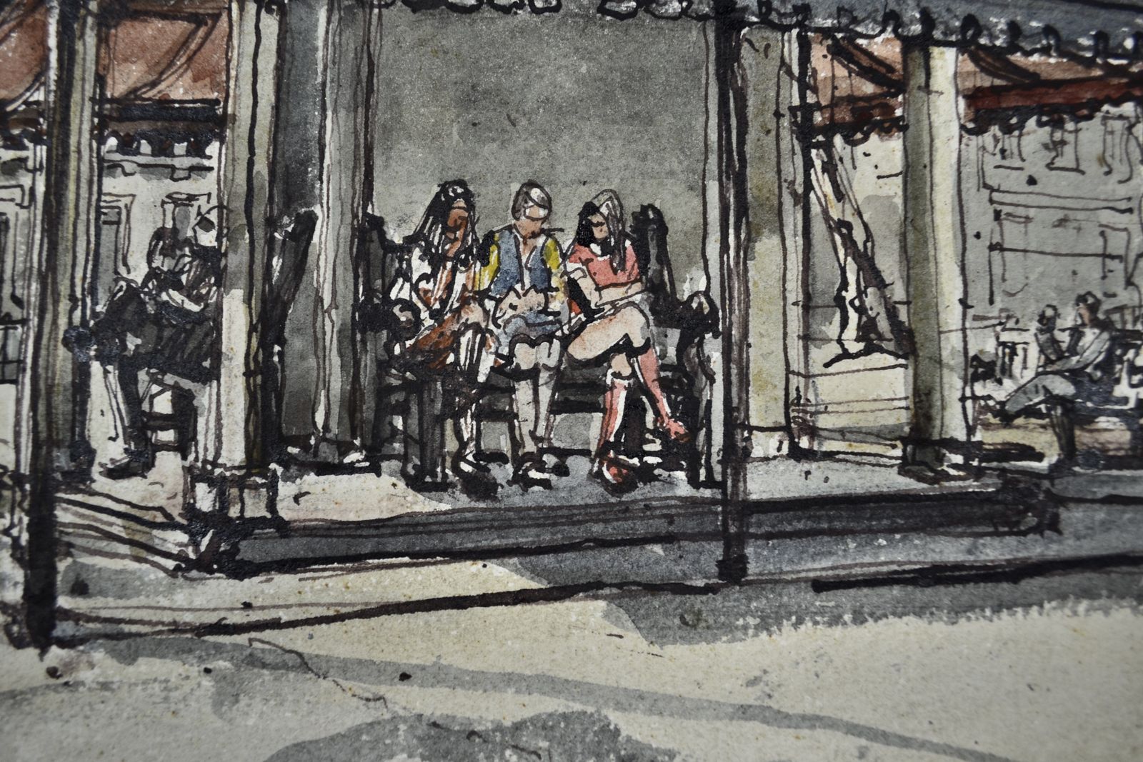 Marianne Von Werther, Rba, The Pump House Gazebo, Berkeley Square, London, 20th Century Watercolour Drawing photo 480.0
