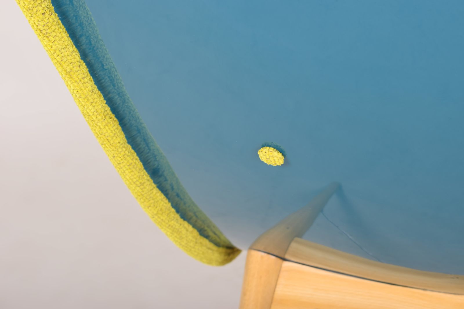 Furniture Yellow And Blue Mid Century Armchairs, Made In 1950s Czechia. Fully Restored. photo