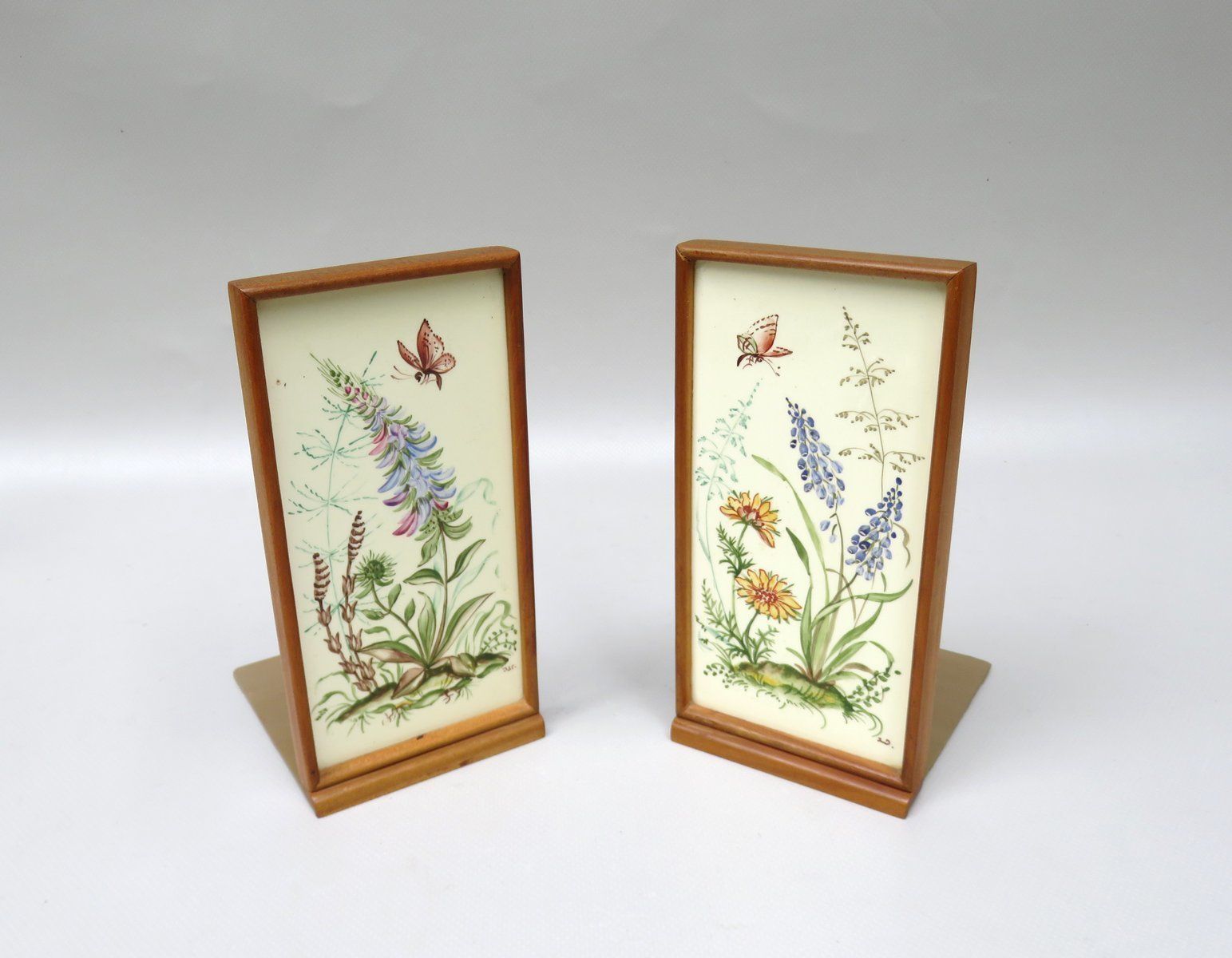 Meadow Flowers, Ilse Wehe, Painting, 1950s, Ceramics, Set Of 2 photo Art