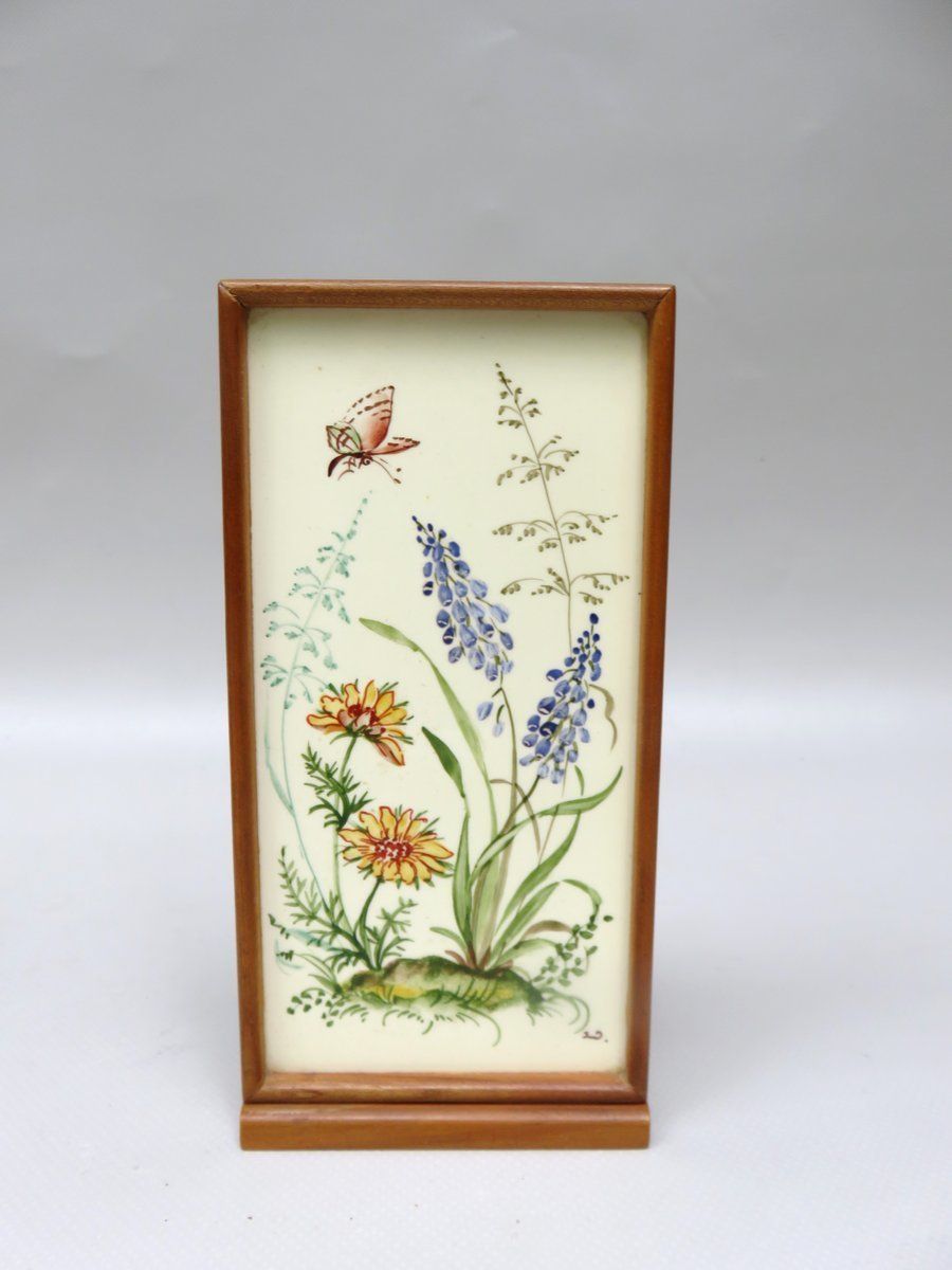 580.55 Meadow Flowers, Ilse Wehe, Painting, 1950s, Ceramics, Set Of 2 photo