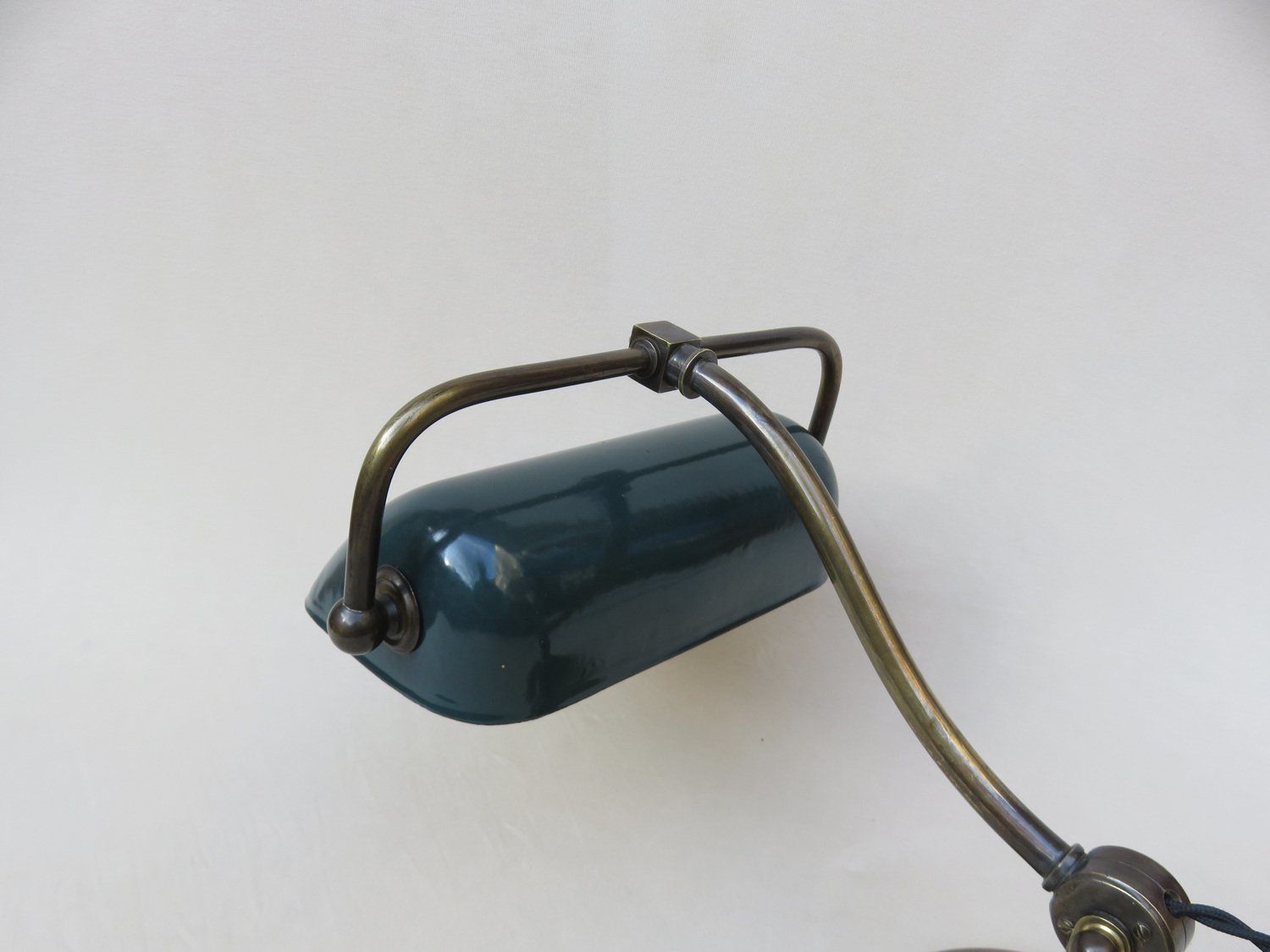 photo buy Art Nouveau Enameled Brass Banker's Lamp