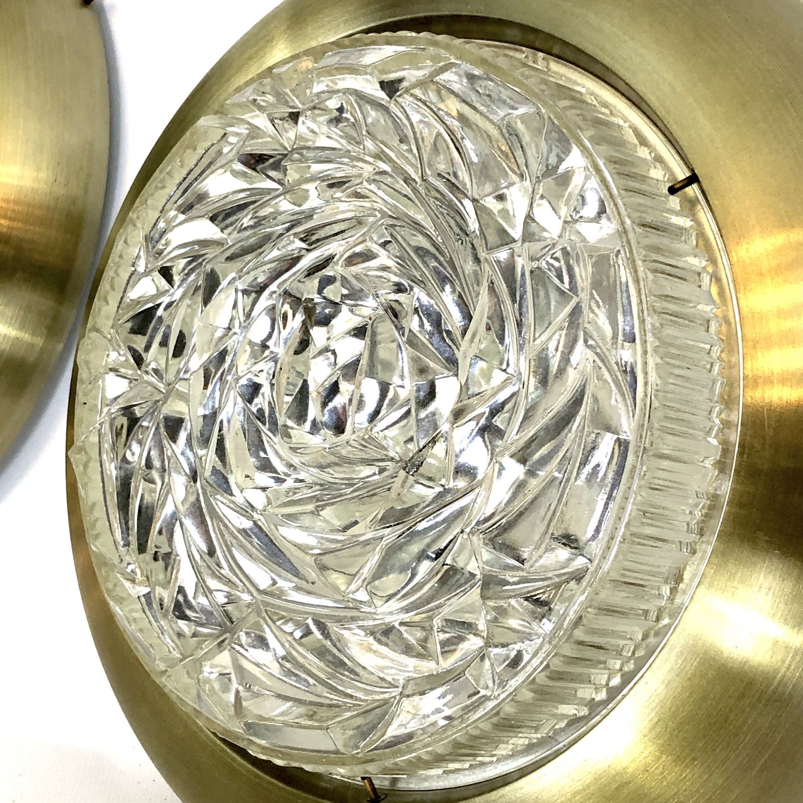 Stilux Milano, Mid Century Gild And Glass Ceiling Lamps Or Sconces. Set Of Two photo 1275.3