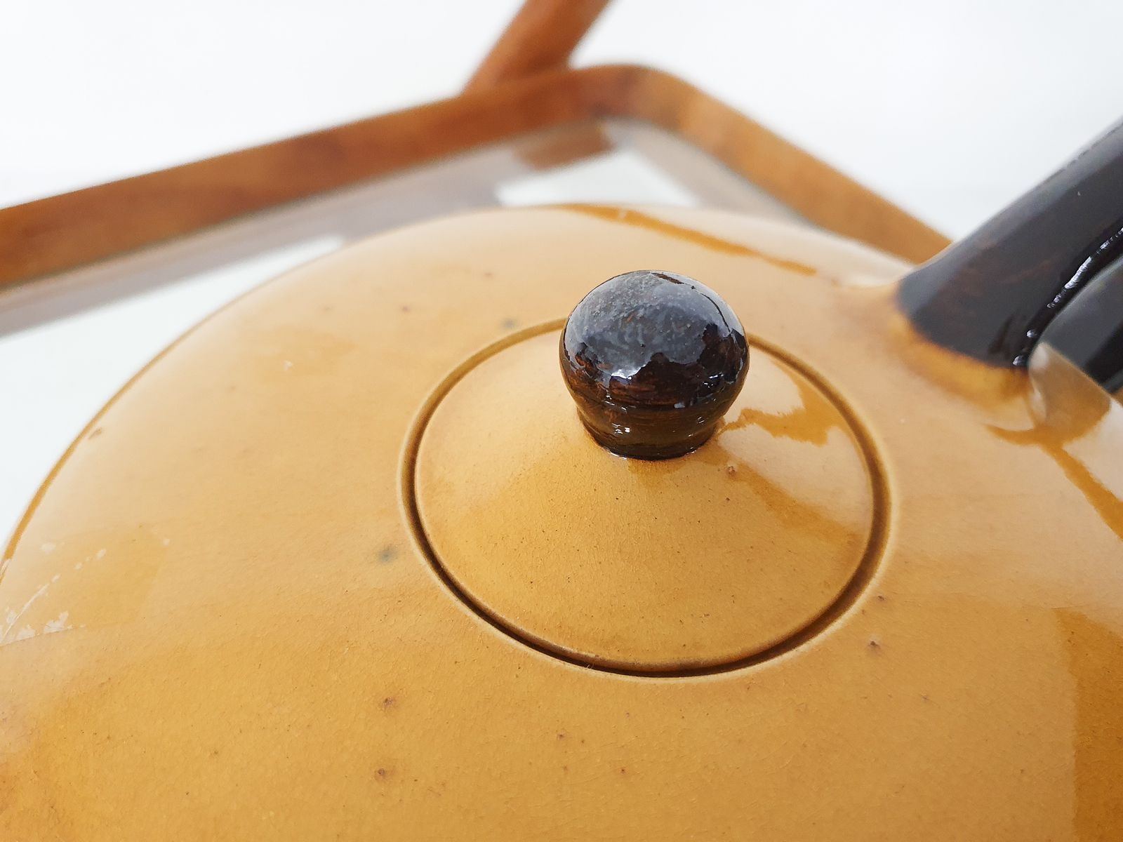 Home Decor Ochre Porcelain Tableware By Roger Mourre For Dieulefit, France 1950's photo