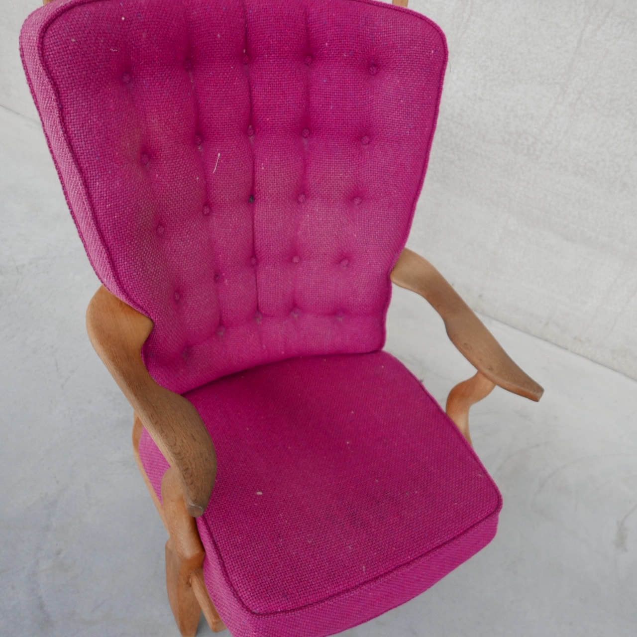 photo for sale Guillerme Et Chambron Oak Mid Century 'Repos' Armchair