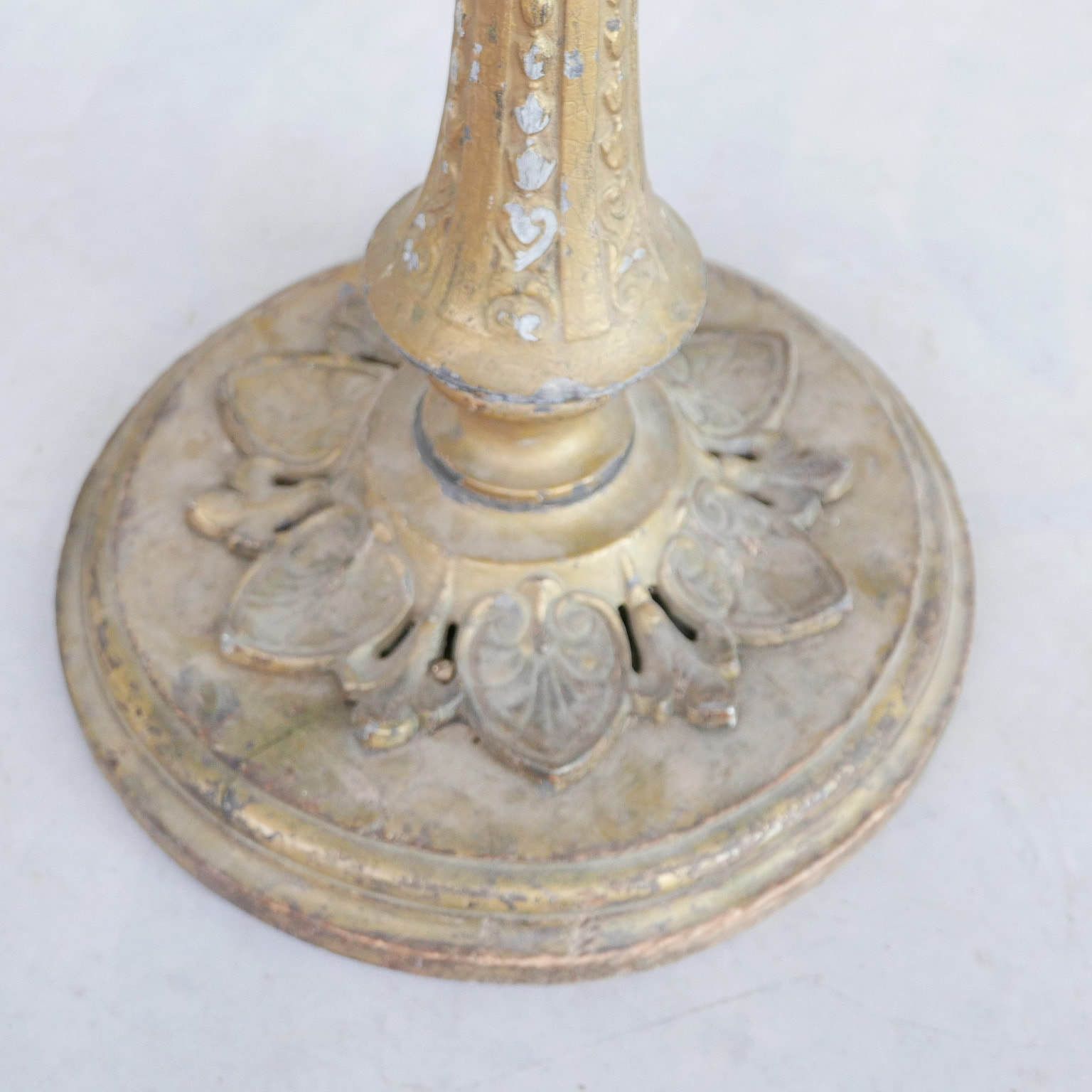 Art Deco French Wooden And Metal Gilt Floor Lamp photo for sale