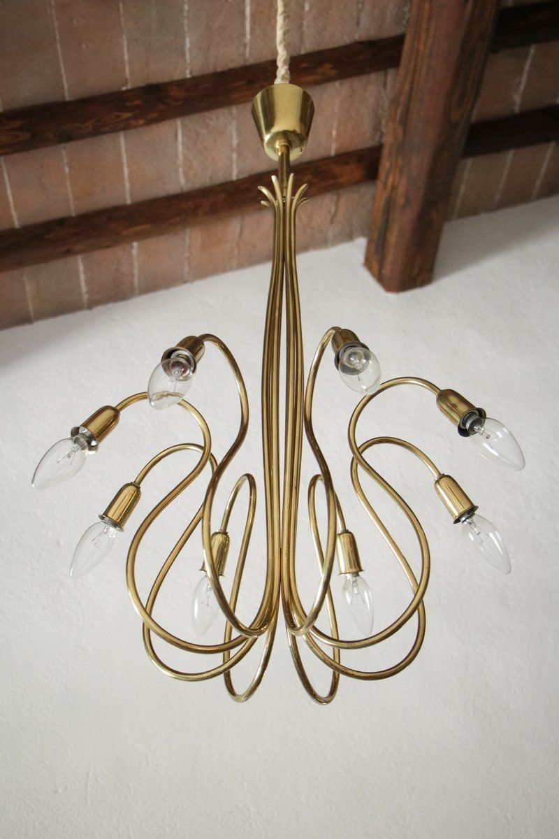 Austrian Mid Century Octopus Chandelier By J. T. Kalmar, 1950s photo Lighting