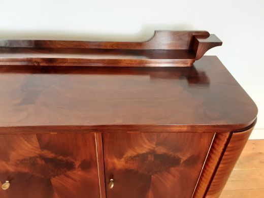 French Art Deco Flame Mahogany Sideboard photo buy