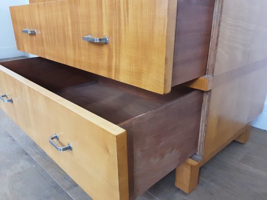 Furniture Art Deco Linen Press In A Satin Maple photo