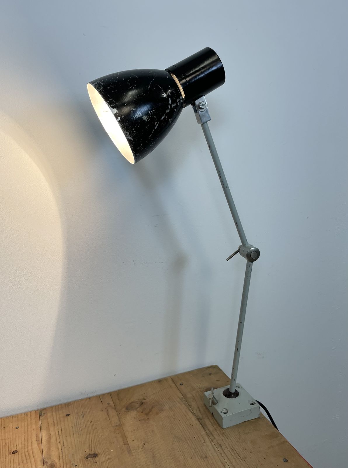 Black Industrial Table Lamp From Elektrosvit, 1970s photo for sale
