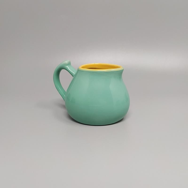 1980s Gorgeous Green And Yellow Tea Set/Coffee Set In Ceramic By Naj Oleari. Made In Italy photo vintage