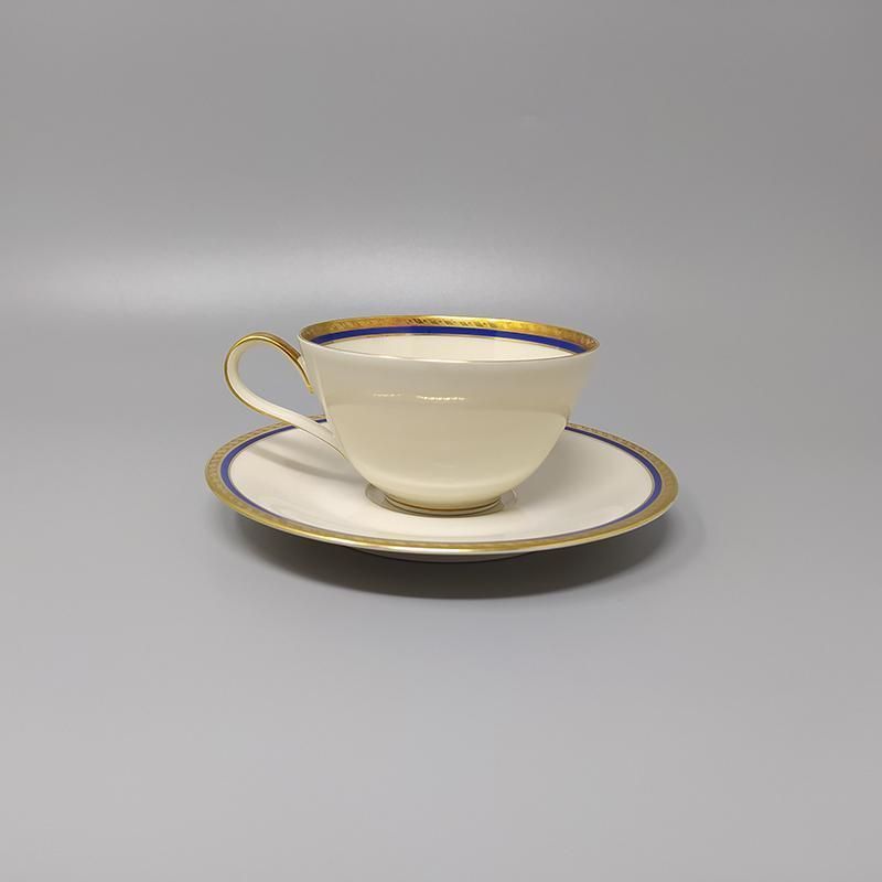 1950s Gorgeous White, Blue And Gold Tea Set/Coffee Set In Bavaria Porcelain. Made In Germany photo vinterior