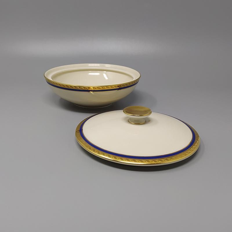 photo for sale 1950s Gorgeous White, Blue And Gold Tea Set/Coffee Set In Bavaria Porcelain. Made In Germany