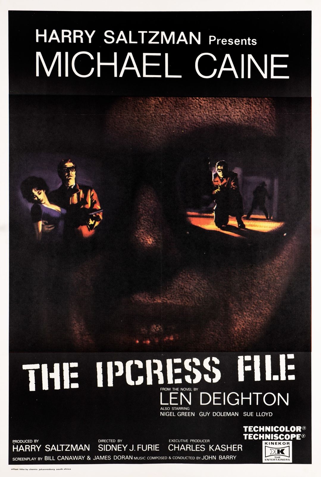 'The Ipcress File' Original Vintage Film Poster, South Africa, 1965