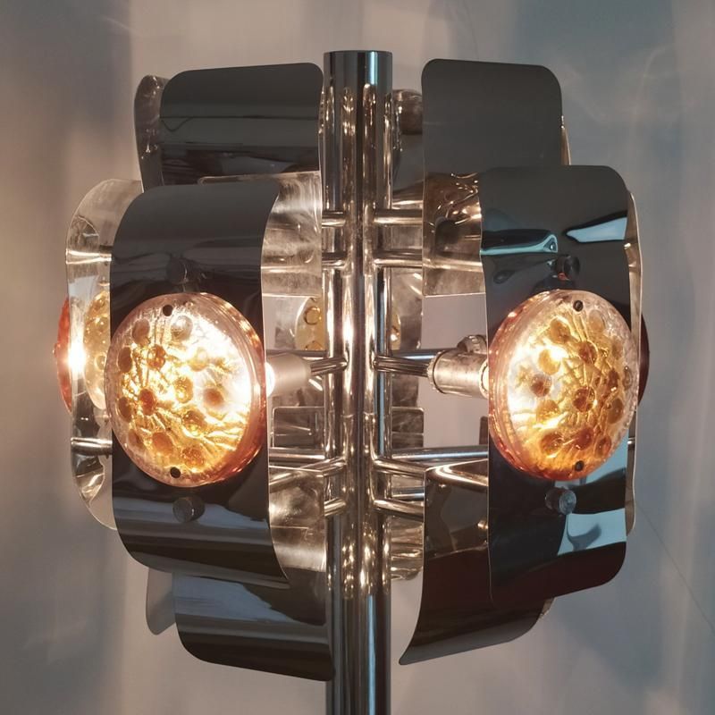 Astonishing Floor Lamp By Toni Zuccheri For Mazzega With Murano Glasses And Marble Base 1970s photo vinterior
