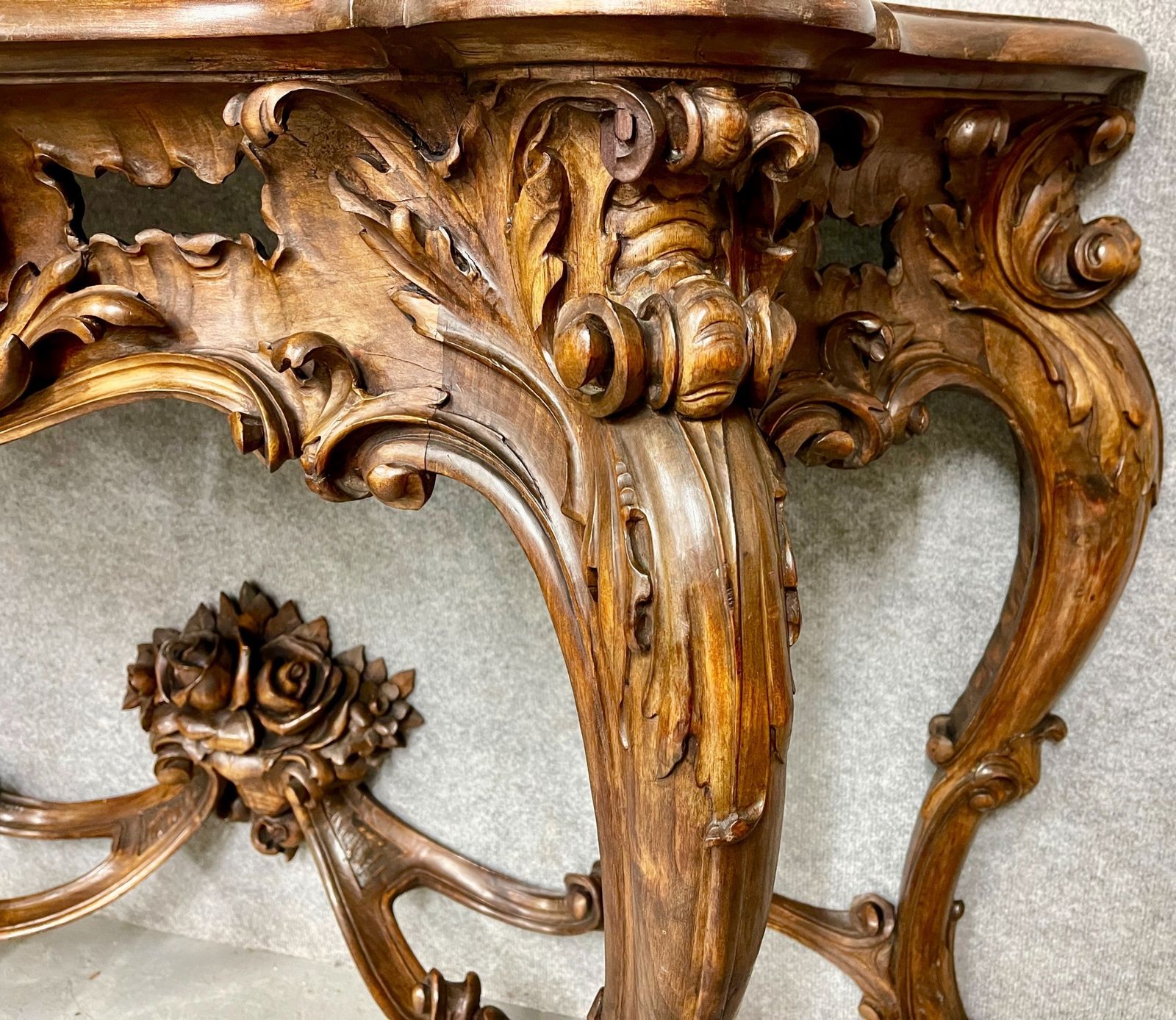 Furniture Stunning Antique Walnut Console Table photo