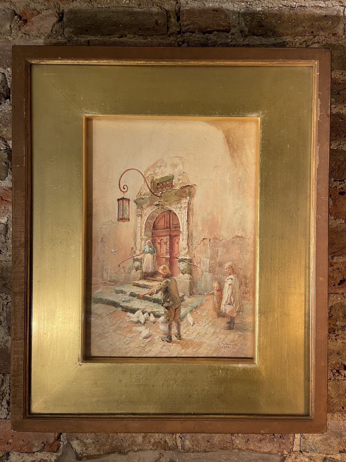 An Exceptional Watercolour By Renowned Artist E M Burgess As Featured In The V & A Dated 1908 photo Art