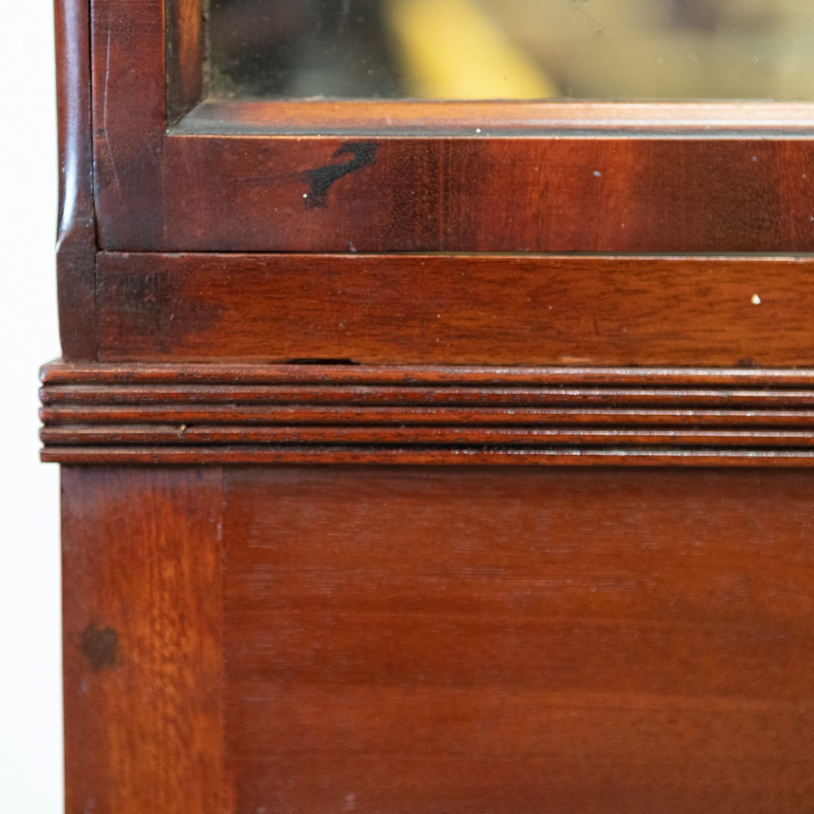 Furniture Pair Of Antique Curved Glass Counter Display Cases On Legs photo