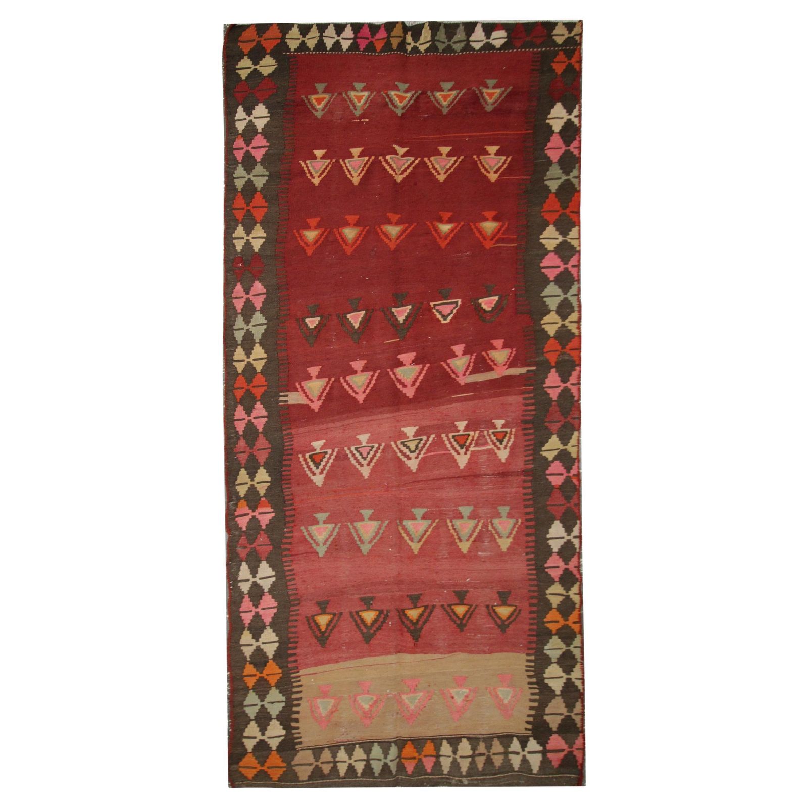 Handmade Carpet Kilim Rug, Traditional Tribal Red Wool Area Rug