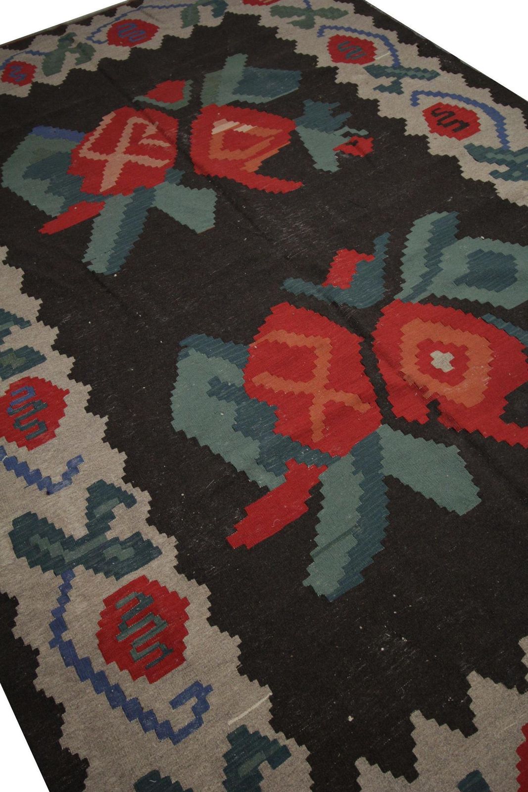 Handmade Kilims Vintage Carpet Floral Moldovan Kilim Rug photo buy