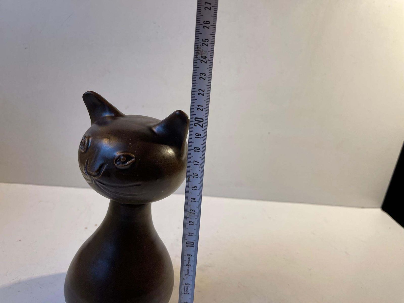 Scandinavian Glazed Ceramic Cat Decanter Or Vase By Bjerre, 1970s photo buy