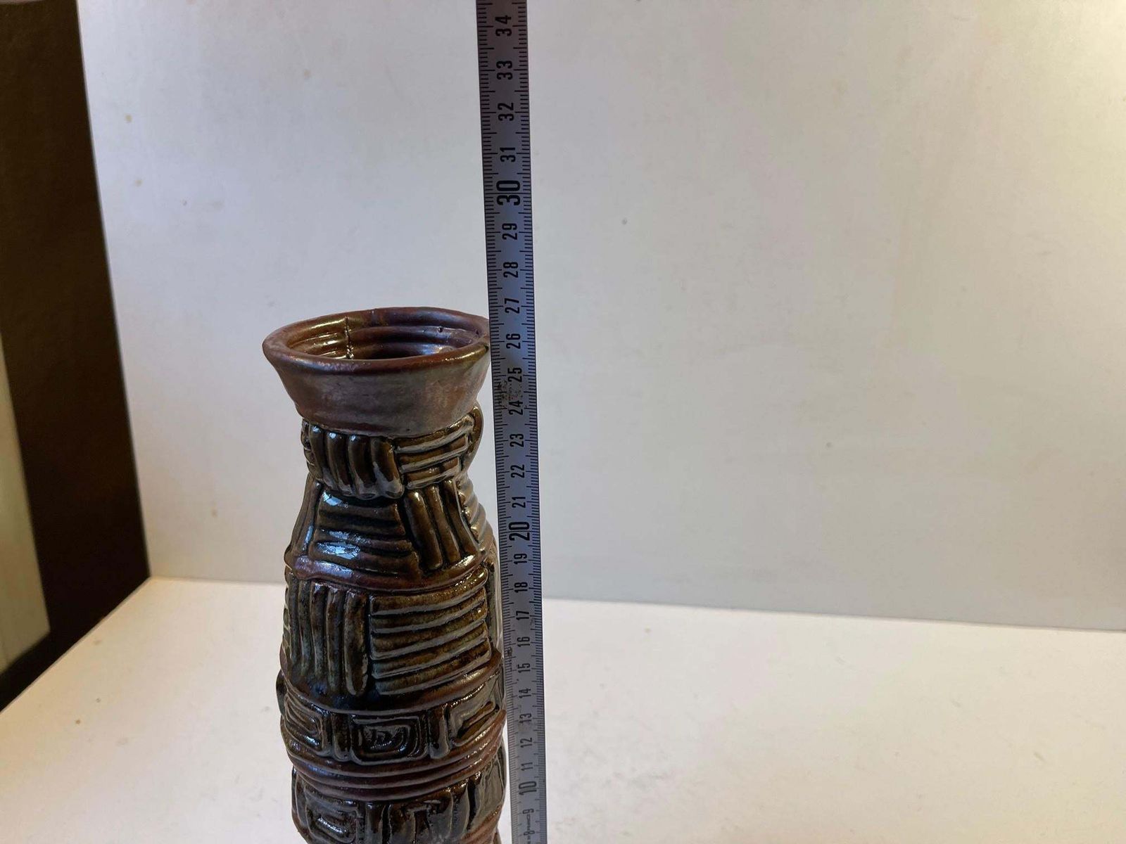 Naive Scandinavian Coil Vase In Glazed Stoneware, 1970s photo buy