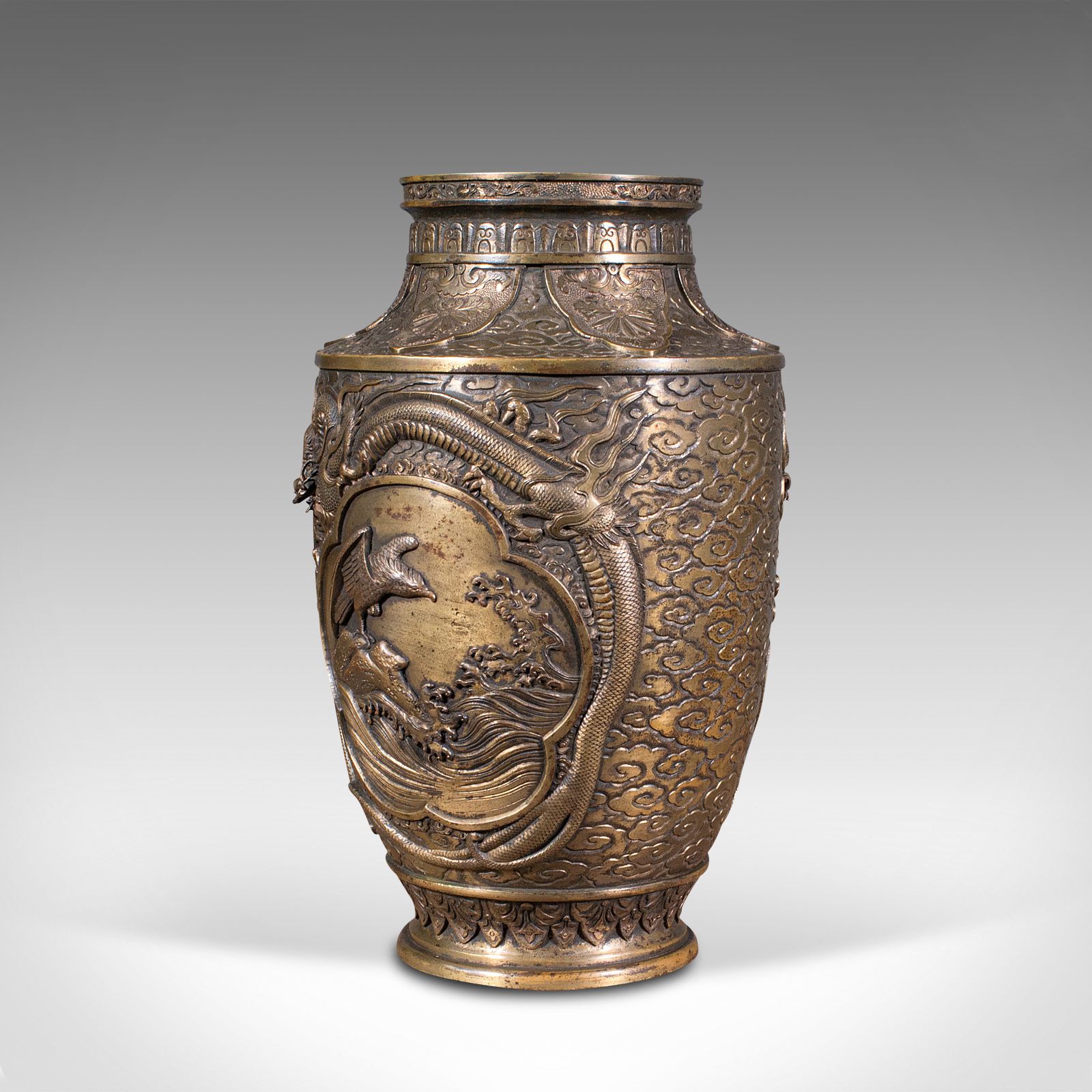 photo furniture Large Antique Decorative Vase, Japanese, Bronze, Meiji Period, Urn, C.1900