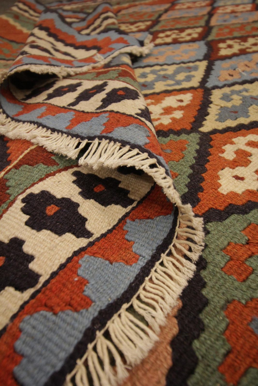 Handmade Carpet Turkish Kilim Rug Flat Weave Large Vintage Kilims photo vinterior
