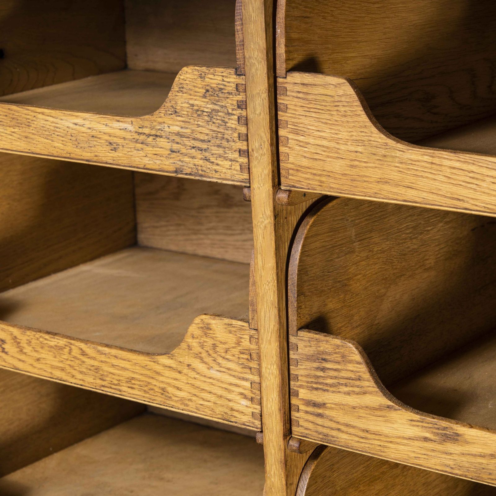 1950’s Tall English Haberdashery Shelved Cabinet – Sixteen Drawers (Model 1244.1) photo for sale